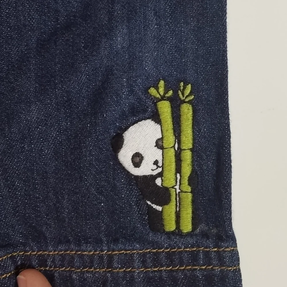 Gymboree Denim Jeans Panda Bamboo 6-12m - Picture 3 of 4